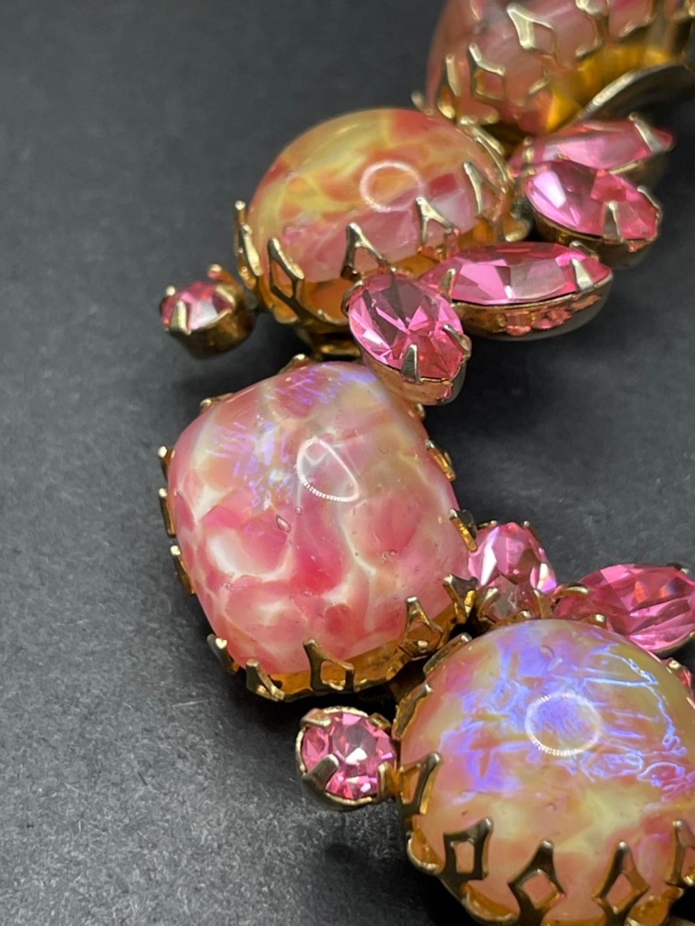 Art glass bracelet vintage size 8.25 B46 - Picture 3 of 8